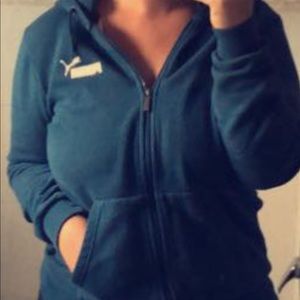 Blue puma zip up hoodie